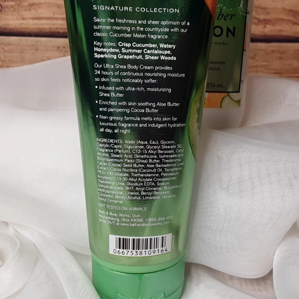 BATH & BODY WORKS 2-PIECE 'CUCUMBER MELON' MOISTURIZING BODY CARE SET - Picture 4 of 8